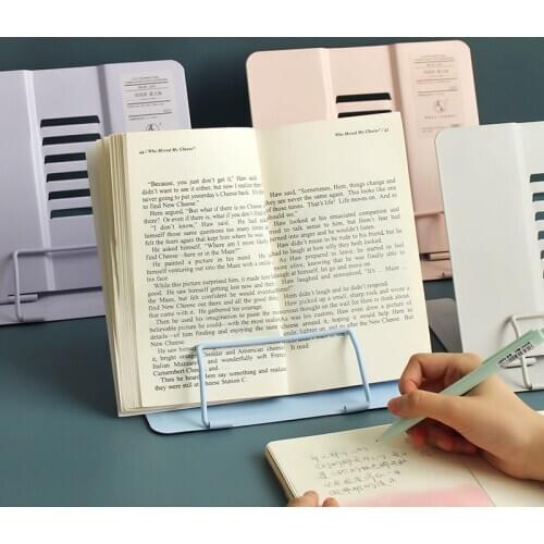 Morandi Beautiful Color Student Multi-functional Reading Book Holder Shelf Metal Book Clip Bookends Cute Stationery Gift
