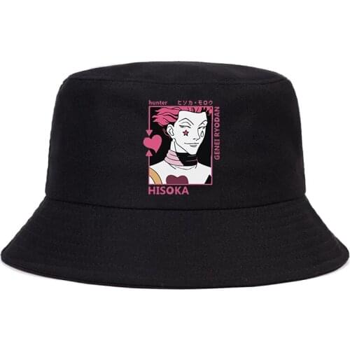 Hunter X Hunter Hisoka Morow HxH Graphic Hipster Cartoon Print bucket hat Men women Fashion Casual bob panama fisherman hats