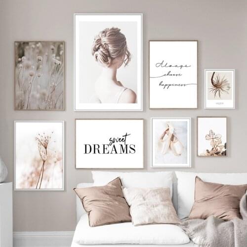 Scandinavian Style Art Canvas Painting Posters And Prints Dried Flower Plant Pictures For Living Room Modern Home Decor TB110
