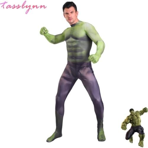 Superhero Movie Hulk Cosplay The Incredible Hulk Halloween Costumes for Men Robert Bruce Banner Jumpsuits Zentai Bodysuit