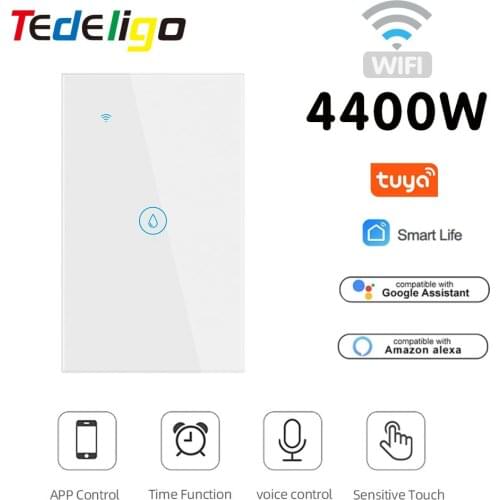 Boiler Water Heater Switch WiFi Tuya Smart Life 4400W Remote Control US Touch Switch Timer Voice Control By Google Home Alexa