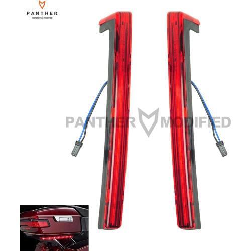 Red Motorcycle Tour Pak Pack Accent Side Panel With LED Light case for Harley Davidson Touring Trunk 2014 2015 2016 2017