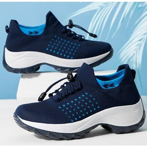 Womens Vulcanize Shoes Men Heightening Sock Casual Shoes Breathable Elasticity Slip On Lightweight Soft Platform Running Shoes