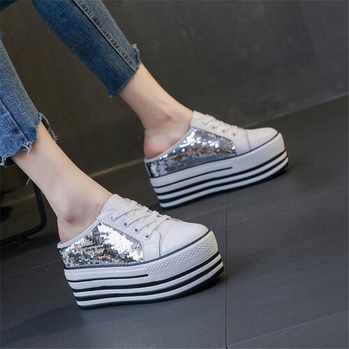 Womens Platform Sneakers Wedges New Top Brand Casual Shoes Women Chunky Sole White Shoes Woman Genuine Leather Sneaker Women