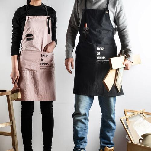 Nordic Kitchen Restaurant Bib Washable Work Apron Chef Cooking Kitchen Apron For Woman Men Cafe Shop BBQ Hairdresser delantal