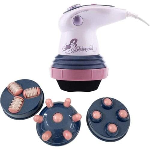 Body Slim Massage Shaper Anti Cellulite with 4 Massage Heads Massager Vibration Roller Loss Weight Electric Fat Burner Tool