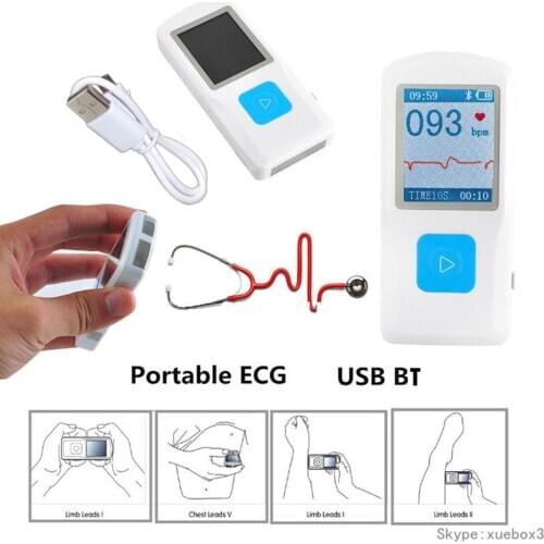 CONTEC ECG EKG machine Portable Medical Household Heart ECG EKG Monitor Bluetooth connection signos vitales Ecg Monitor USB