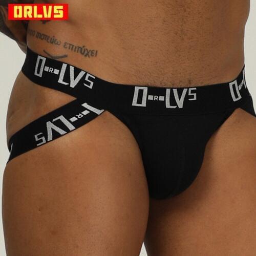 ORLVS Brand jockstrap men underwear sexy men G-string homme cueca tanga penis pouch bikini men lingerie sissy panties OR211