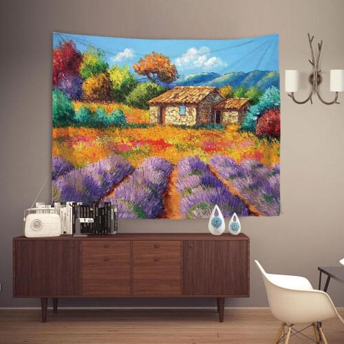 Nordic Style Art Oil Painting City neon tapestry wall blanket background cloth Living room home decoration blanket