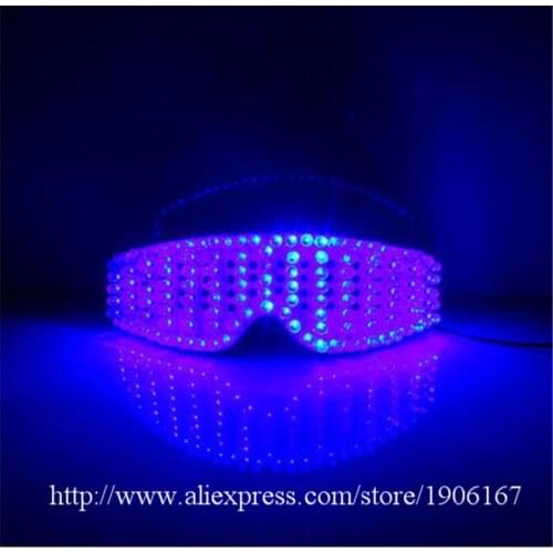 Newest Blue Led Luminous Party Glasses Led Light Up Christmas Halloween Masquerade Glasses Performance Props Stage Show Eyewear