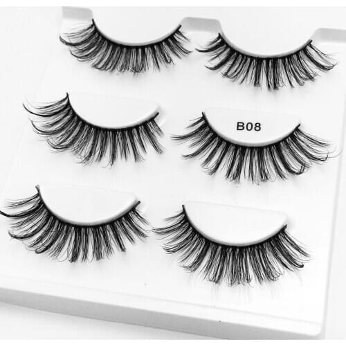 New 6 pairs/2boxs natural false eyelashes fake lashes long makeup 3d mink lashes extension eyelash mink eyelashes for beauty B08