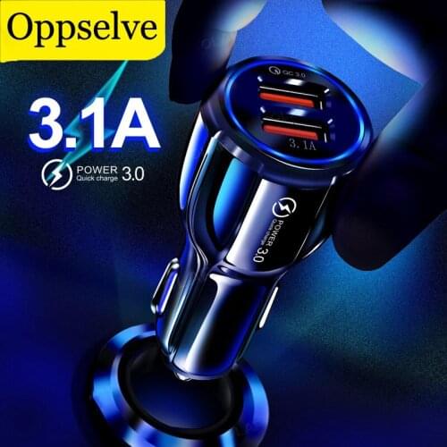 Oppselve Car USB Charger Quick Charge 3.0 Mobile Phone Charger Dual USB Fast QC 3.0 Car Charger For iPhone Samsung Tablet iPad