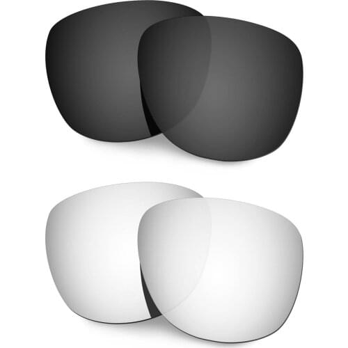 HKUCO Polarized Replacement Lenses For Trillbe X Sunglasses Black/Silver 2 Pairs