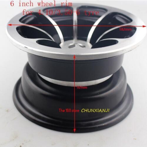Size 6-inch keyway Aluminum alloy wheel hub fits for 4.10/3.50-6 tyres inner tube 6 '' ATV kart car Scooter Snow sweeper rims