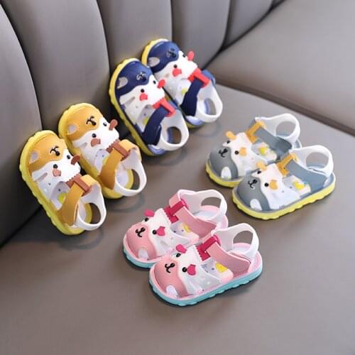 Summer 2021 new cartoon cute baby toddler shoes toddler sandals soft non-slip beach shoes children breathable sandals size 16-21