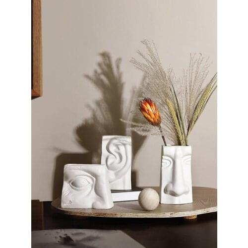 Modern Creative Face Ceramic Vase Decoration Living Room Flower Bottle Dry Flower Dining Table Wine Cabinet TV Cabinet Decor