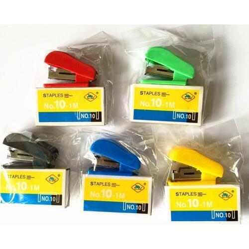600PCS Super Kawaii Mini Small Stapler Useful Mini Stapler Staples Set Office Binding Stationery Random Color