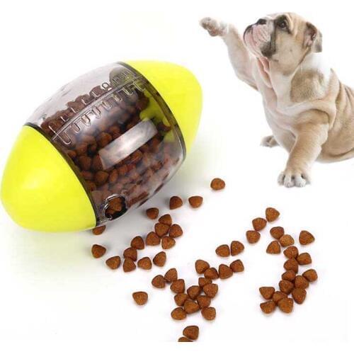 Leak food Tumbler Rugby shape ball Funny dog toys of pet supplies apply to cat exercise training chew training toys giochi cane
