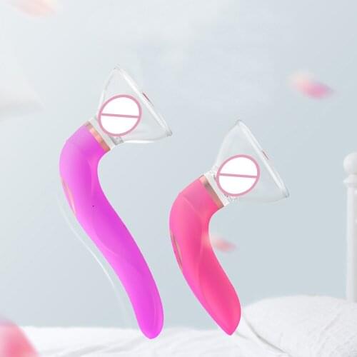Labia Breast Inhale Enlarge Massage Tongue Licking Vibrator Tongue Stimulator Vacuum Cup Pump Inhale