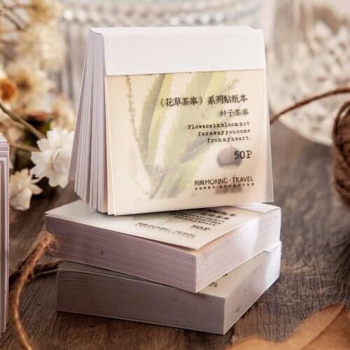 50x Vintage Flower Grass Plants Leaf Stationery Stickers Aesthetic Travel Book Cute Craft Diary Ablum Junk Journal Scrapbooking