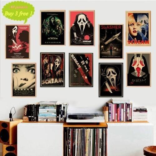 Scream Propaganda Vintage Kraft Poster Decorative Wall Canvas Painting Sticker Home Bar Posters Decoration