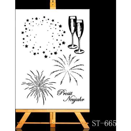 Delicious Champagne / bloom of fireworks Transparent and Clear Stamp DIY Scrapbooking Album Card Making DIY Decoration Making