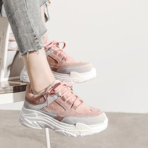 Women Sneakers 2019 Fashion Sneakers Women Casual Shoes Suede Ladies Casual Shoes Platform Flat Chaussures Femme A10-24