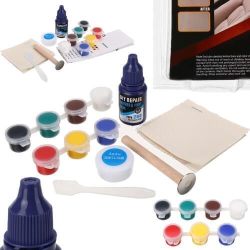 1 set Vinyl Repair Kit No Heat Process Fix Cracks Scratches Liquid Leather Repair Kit DIY Repair Paint Care Tool Kit