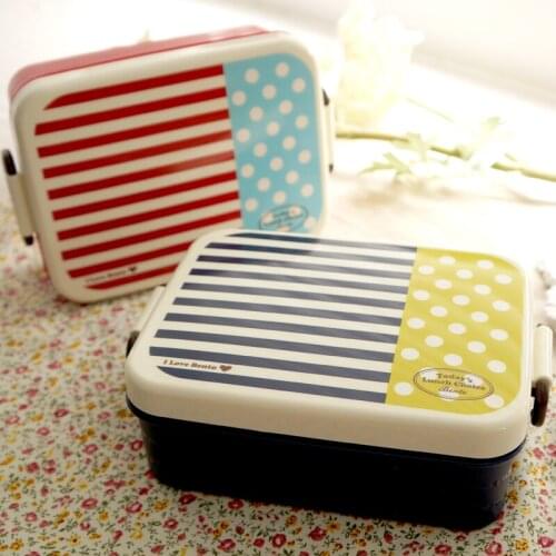 Navy style Small Single-Layer Lunch Box Japanese Microwave Bento Box Cute Student Breakfast Box Snack Fruit Box 670ml