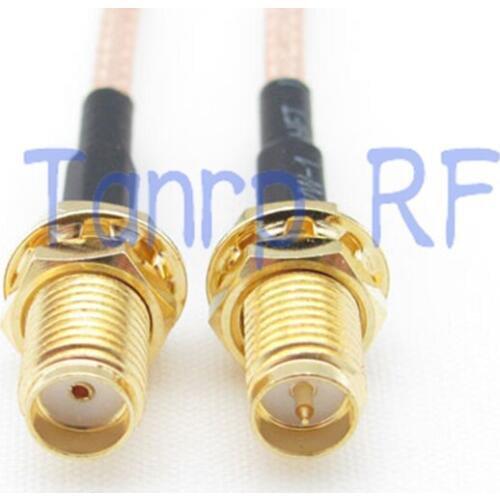 2PCS 20INCH SMA female jack to RP-SMA female jack RF adapter connector 50CM Pigtail coaxial jumper cable RG316 extension cable