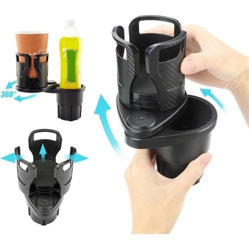 2 In 1 Vehicle-mounted Slip-proof Cup Holder 360 Degree Rotating Water Car Cup Holder Multifunctional Dual Houder Auto Accessory