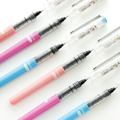 3pcs White snowball type liquid ballpoint pen 0.5 Black carbon gel pen water pen Student supplies