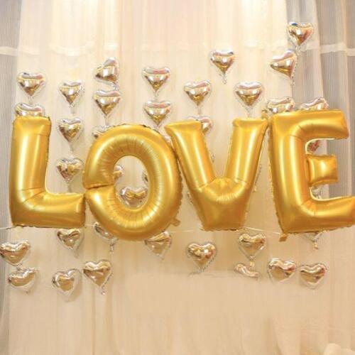 30 Inch Gold Silver LOVE Helium Foil Ballons Large Letter Shaped Balloon Wedding Party Ballons Decoration