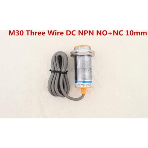 5Pcs M30 Three Wire DC NPN NO+NC 10mm distance measuring Inductive proximity switch sensor -LJ30A3-10-Z/CX