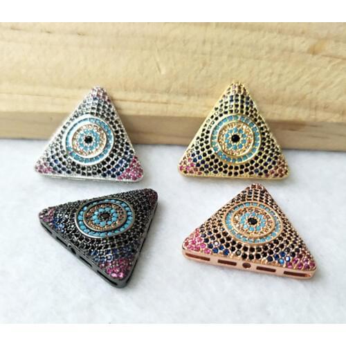 5 Pieces Tiny crystal triangle Connector,CZ zircon Micro pave Pendant Charm,Jewelry Finding DIY Bracelet making BD325