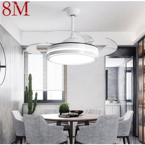 8M Ceiling Fan With Lights Remote Control 3 Colors LED Decorative For Home Living Room Dining Room Bedroom Restaurant