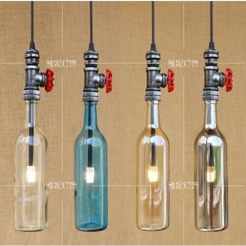American industrial LED pendant lights single head bar KTV restaurant creative colorshops decorative creative desk lamp ZA