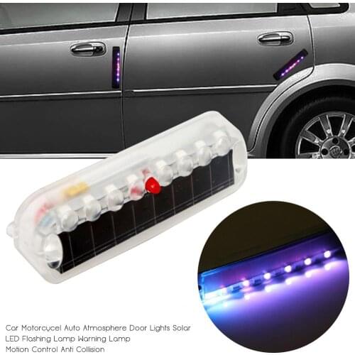 Car Door Anti-Static Solar Energy Protection Bumper Anti-Collision LED Crash Bar Decoration Light Auto Flashing Atmosphere Lamp