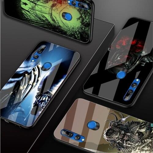 Alien Predator Tempered Glass Phone Case For Huawei honor 8X 9 10i 20i 20Lite 20Pro 30 Pro Cover Shell