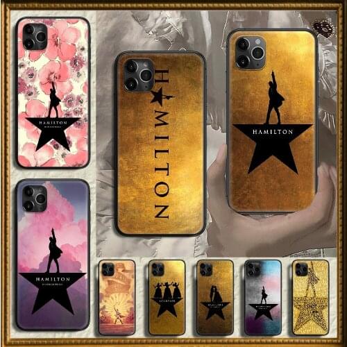 Hamilton Musical Lyrics Phone Case Cover Hull For iphone 5 5s se 2 6 6s 7 8 12 mini plus X XS XR 11 PRO MAX black 3D cover art