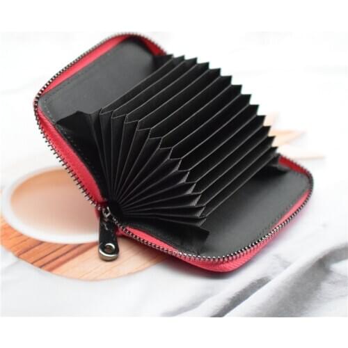 Women/men Business Card Holder Wallet Case PU Leather Red/black/coffee/blue/purple Prevent RFID Credit Card Holder Case Bag 2021