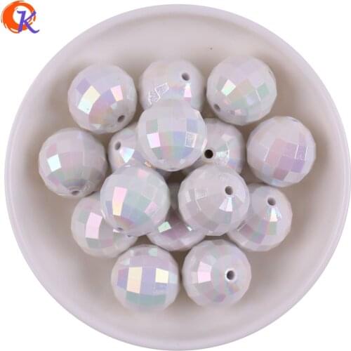 Cordial Design 20MM 100Pcs/Lot Chunky AB Shiny Disco Extra White Solid Acrylic Beads For DIY Childrens Hand Made Jewelry