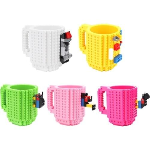 Childrens Water Cup Building Blocks Assembled Cup Tableware Water Cup Creative DIY 350ml Childrens Toys Living Room Decoration