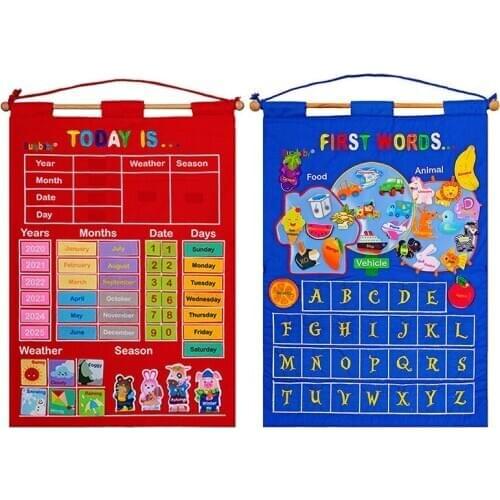 Baby Early Education Cognitive Things Wall Calendar Educational Toys Learning Year Month Day Weather Wall Calendar Learning Toys