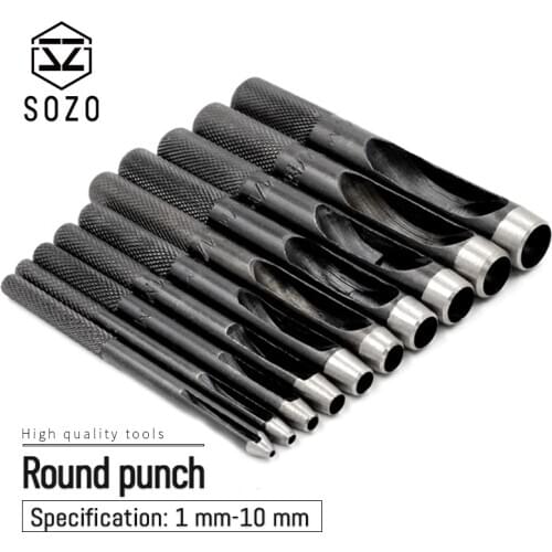 SOZO Leather Craft Belt Round Punch High Quality Tools Watch Alloy Tool Punching 1-10mm Hollow Hole Punch