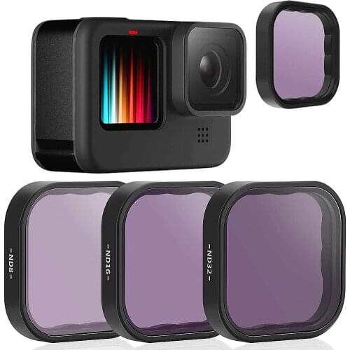 3 Pack Neutral Density Filter ND8 ND16 ND32 for GoPro Hero 9 Black- Lens Filter Kit Lens Protector Go Pro 9 Camera Accessories