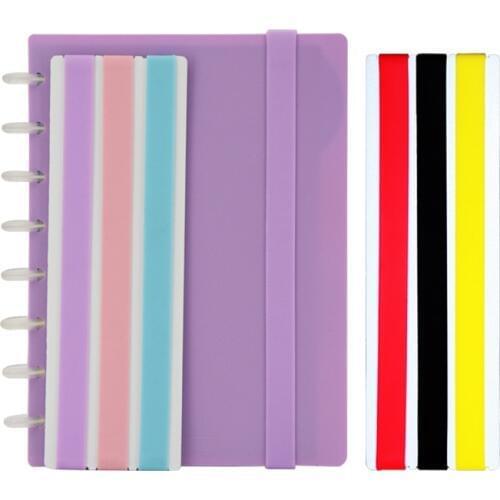 Fromthenon 3pcs Candy Color Planner Silicone Strap A5 Notebook Elastic Band Diary Scrapbooking Accessories Office Supplies