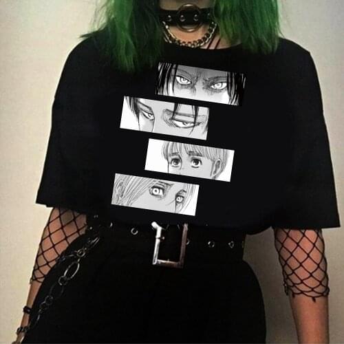2021 Hot Attack On Titan Eyes Japanese Anime Sleeve Short T Shirt Streetswear Harajuku T-shirt Tops