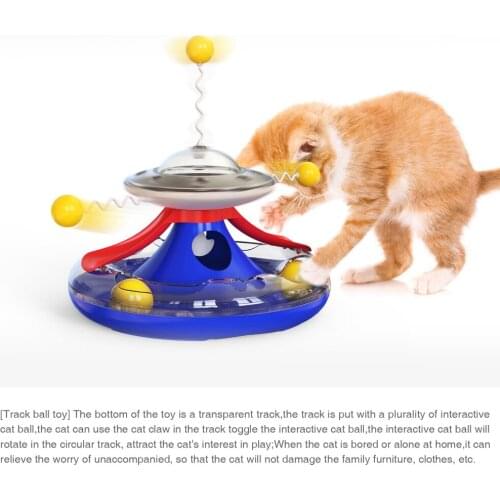 Pets Cats Toys Lrregular Rotating Mode Toy Cat Turntable Leaking Food Toy Funny Interactive Cat Stick Pet Accessories