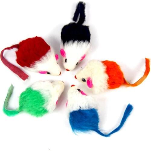 10pcs Rabbit Fur False Mouse Pet Cat Toys Mini Funny Playing Toys For Cats Kitten 5cm